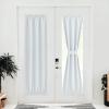 imageNICETOWN Door Curtain Panel Grey French Door Curtains Blackout Thermal Insulated Curtain Sidelight Privacy for WindowLiving RoomDoorwaysClassroom 25W by 72L inches 1 PanelGreyish White