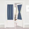 imageNICETOWN Door Curtain Panel Grey French Door Curtains Blackout Thermal Insulated Curtain Sidelight Privacy for WindowLiving RoomDoorwaysClassroom 25W by 72L inches 1 PanelStone Blue