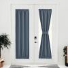 imageNICETOWN Door Curtain Panel Grey French Door Curtains Blackout Thermal Insulated Curtain Sidelight Privacy for WindowLiving RoomDoorwaysClassroom 25W by 72L inches 1 PanelStone Blue