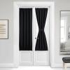 imageNICETOWN Door Curtain Panel Grey French Door Curtains Blackout Thermal Insulated Curtain Sidelight Privacy for WindowLiving RoomDoorwaysClassroom 25W by 72L inches 1 PanelBlack