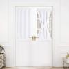 imageNICETOWN Door Curtain Panel Grey French Door Curtains Blackout Thermal Insulated Curtain Sidelight Privacy for WindowLiving RoomDoorwaysClassroom 25W by 72L inches 1 PanelPure White