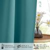 imageNICETOWN Door Curtain Panel Grey French Door Curtains Blackout Thermal Insulated Curtain Sidelight Privacy for WindowLiving RoomDoorwaysClassroom 25W by 72L inches 1 PanelSea Teal