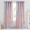 imageNICETOWN Girls Curtains for Bedroom Kids Room Decor White Mosquito Net amp Blackout Ombre Drapes Mix amp Match Star Cut Curtain Panels for Nursery Teal amp Purple Each is W52 x L84 Sold by 2 PCsYellow  Pink