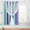 imageNICETOWN Girls Curtains for Bedroom Kids Room Decor White Mosquito Net amp Blackout Ombre Drapes Mix amp Match Star Cut Curtain Panels for Nursery Teal amp Purple Each is W52 x L84 Sold by 2 PCsTeal  Purple