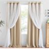 imageNICETOWN Girls Curtains for Bedroom Kids Room Decor White Mosquito Net amp Blackout Ombre Drapes Mix amp Match Star Cut Curtain Panels for Nursery Teal amp Purple Each is W52 x L84 Sold by 2 PCsMoon Star  Biscotti Beige