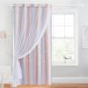 imageNICETOWN Girls Curtains for Bedroom Kids Room Decor White Mosquito Net amp Blackout Ombre Drapes Mix amp Match Star Cut Curtain Panels for Nursery Teal amp Purple Each is W52 x L84 Sold by 2 PCsPink  Grey
