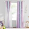 imageNICETOWN Girls Curtains for Bedroom Kids Room Decor White Mosquito Net amp Blackout Ombre Drapes Mix amp Match Star Cut Curtain Panels for Nursery Teal amp Purple Each is W52 x L84 Sold by 2 PCsBlue  Purple  Pink