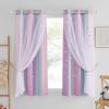 imageNICETOWN Girls Curtains for Bedroom Kids Room Decor White Mosquito Net amp Blackout Ombre Drapes Mix amp Match Star Cut Curtain Panels for Nursery Teal amp Purple Each is W52 x L84 Sold by 2 PCsBlue  Purple  Pink