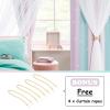 imageNICETOWN Girls Curtains for Bedroom Kids Room Decor White Mosquito Net amp Blackout Ombre Drapes Mix amp Match Star Cut Curtain Panels for Nursery Teal amp Purple Each is W52 x L84 Sold by 2 PCsBlue  Purple  Pink