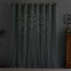 imageNICETOWN Girls Curtains for Bedroom Kids Room Decor White Mosquito Net amp Blackout Ombre Drapes Mix amp Match Star Cut Curtain Panels for Nursery Teal amp Purple Each is W52 x L84 Sold by 2 PCsMoon Star  Sage Green
