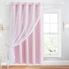 imageNICETOWN Girls Curtains for Bedroom Kids Room Decor White Mosquito Net amp Blackout Ombre Drapes Mix amp Match Star Cut Curtain Panels for Nursery Teal amp Purple Each is W52 x L84 Sold by 2 PCsPink