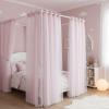 imageNICETOWN Girls Curtains for Bedroom Kids Room Decor White Mosquito Net amp Blackout Ombre Drapes Mix amp Match Star Cut Curtain Panels for Nursery Teal amp Purple Each is W52 x L84 Sold by 2 PCsMoon Star  Baby Pink