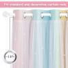 imageNICETOWN Girls Curtains for Bedroom Kids Room Decor White Mosquito Net amp Blackout Ombre Drapes Mix amp Match Star Cut Curtain Panels for Nursery Teal amp Purple Each is W52 x L84 Sold by 2 PCsPink  Yellow  Green  Pink