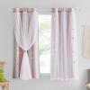 imageNICETOWN Girls Curtains for Bedroom Kids Room Decor White Mosquito Net amp Blackout Ombre Drapes Mix amp Match Star Cut Curtain Panels for Nursery Teal amp Purple Each is W52 x L84 Sold by 2 PCsPink  Grey