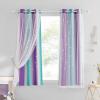 imageNICETOWN Girls Curtains for Bedroom Kids Room Decor White Mosquito Net amp Blackout Ombre Drapes Mix amp Match Star Cut Curtain Panels for Nursery Teal amp Purple Each is W52 x L84 Sold by 2 PCsTeal  Purple