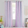 imageNICETOWN Girls Curtains for Bedroom Kids Room Decor White Mosquito Net amp Blackout Ombre Drapes Mix amp Match Star Cut Curtain Panels for Nursery Teal amp Purple Each is W52 x L84 Sold by 2 PCsBlue  Purple  Pink