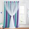 imageNICETOWN Girls Curtains for Bedroom Kids Room Decor White Mosquito Net amp Blackout Ombre Drapes Mix amp Match Star Cut Curtain Panels for Nursery Teal amp Purple Each is W52 x L84 Sold by 2 PCsTeal  Purple