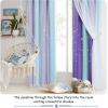 imageNICETOWN Girls Curtains for Bedroom Kids Room Decor White Mosquito Net amp Blackout Ombre Drapes Mix amp Match Star Cut Curtain Panels for Nursery Teal amp Purple Each is W52 x L84 Sold by 2 PCsTeal  Purple
