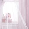imageNICETOWN Girls Curtains for Bedroom Kids Room Decor White Mosquito Net amp Blackout Ombre Drapes Mix amp Match Star Cut Curtain Panels for Nursery Teal amp Purple Each is W52 x L84 Sold by 2 PCsPink
