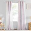 imageNICETOWN Girls Curtains for Bedroom Kids Room Decor White Mosquito Net amp Blackout Ombre Drapes Mix amp Match Star Cut Curtain Panels for Nursery Teal amp Purple Each is W52 x L84 Sold by 2 PCsPink  Grey