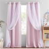 imageNICETOWN Girls Curtains for Bedroom Kids Room Decor White Mosquito Net amp Blackout Ombre Drapes Mix amp Match Star Cut Curtain Panels for Nursery Teal amp Purple Each is W52 x L84 Sold by 2 PCsMoon Star  Baby Pink
