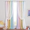 imageNICETOWN Girls Curtains for Bedroom Kids Room Decor White Mosquito Net amp Blackout Ombre Drapes Mix amp Match Star Cut Curtain Panels for Nursery Teal amp Purple Each is W52 x L84 Sold by 2 PCsRainbow3