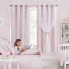 imageNICETOWN Girls Curtains for Bedroom Kids Room Decor White Mosquito Net amp Blackout Ombre Drapes Mix amp Match Star Cut Curtain Panels for Nursery Teal amp Purple Each is W52 x L84 Sold by 2 PCsMoon Star  Baby Pink
