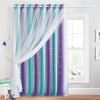 imageNICETOWN Girls Curtains for Bedroom Kids Room Decor White Mosquito Net amp Blackout Ombre Drapes Mix amp Match Star Cut Curtain Panels for Nursery Teal amp Purple Each is W52 x L84 Sold by 2 PCsTeal  Purple
