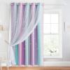 imageNICETOWN Girls Curtains for Bedroom Kids Room Decor White Mosquito Net amp Blackout Ombre Drapes Mix amp Match Star Cut Curtain Panels for Nursery Teal amp Purple Each is W52 x L84 Sold by 2 PCsBlue  Purple  Pink
