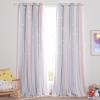 imageNICETOWN Girls Curtains for Bedroom Kids Room Decor White Mosquito Net amp Blackout Ombre Drapes Mix amp Match Star Cut Curtain Panels for Nursery Teal amp Purple Each is W52 x L84 Sold by 2 PCsPink  Grey