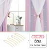 imageNICETOWN Girls Curtains for Bedroom Kids Room Decor White Mosquito Net amp Blackout Ombre Drapes Mix amp Match Star Cut Curtain Panels for Nursery Teal amp Purple Each is W52 x L84 Sold by 2 PCsPinke  Purple