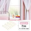 imageNICETOWN Girls Curtains for Bedroom Kids Room Decor White Mosquito Net amp Blackout Ombre Drapes Mix amp Match Star Cut Curtain Panels for Nursery Teal amp Purple Each is W52 x L84 Sold by 2 PCsPink  Grey