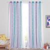 imageNICETOWN Girls Curtains for Bedroom Kids Room Decor White Mosquito Net amp Blackout Ombre Drapes Mix amp Match Star Cut Curtain Panels for Nursery Teal amp Purple Each is W52 x L84 Sold by 2 PCsTeal  Purple