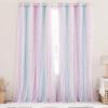 imageNICETOWN Girls Curtains for Bedroom Kids Room Decor White Mosquito Net amp Blackout Ombre Drapes Mix amp Match Star Cut Curtain Panels for Nursery Teal amp Purple Each is W52 x L84 Sold by 2 PCsBlue  Purple  Pink