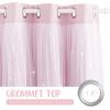 imageNICETOWN Girls Curtains for Bedroom Kids Room Decor White Mosquito Net amp Blackout Ombre Drapes Mix amp Match Star Cut Curtain Panels for Nursery Teal amp Purple Each is W52 x L84 Sold by 2 PCsMoon Star  Baby Pink
