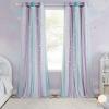 imageNICETOWN Girls Curtains for Bedroom Kids Room Decor White Mosquito Net amp Blackout Ombre Drapes Mix amp Match Star Cut Curtain Panels for Nursery Teal amp Purple Each is W52 x L84 Sold by 2 PCsTeal  Purple