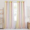 imageNICETOWN Girls Curtains for Bedroom Kids Room Decor White Mosquito Net amp Blackout Ombre Drapes Mix amp Match Star Cut Curtain Panels for Nursery Teal amp Purple Each is W52 x L84 Sold by 2 PCsYellow  Orange  Grey
