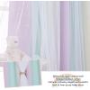 imageNICETOWN Girls Curtains for Bedroom Kids Room Decor White Mosquito Net amp Blackout Ombre Drapes Mix amp Match Star Cut Curtain Panels for Nursery Teal amp Purple Each is W52 x L84 Sold by 2 PCsPurple  Blue  Yellow