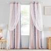 imageNICETOWN Girls Curtains for Bedroom Kids Room Decor White Mosquito Net amp Blackout Ombre Drapes Mix amp Match Star Cut Curtain Panels for Nursery Teal amp Purple Each is W52 x L84 Sold by 2 PCsPink  Grey