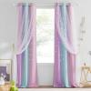 imageNICETOWN Girls Curtains for Bedroom Kids Room Decor White Mosquito Net amp Blackout Ombre Drapes Mix amp Match Star Cut Curtain Panels for Nursery Teal amp Purple Each is W52 x L84 Sold by 2 PCsBlue  Purple  Pink