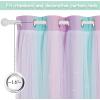 imageNICETOWN Girls Curtains for Bedroom Kids Room Decor White Mosquito Net amp Blackout Ombre Drapes Mix amp Match Star Cut Curtain Panels for Nursery Teal amp Purple Each is W52 x L84 Sold by 2 PCsBlue  Purple  Pink