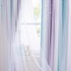 imageNICETOWN Girls Curtains for Bedroom Kids Room Decor White Mosquito Net amp Blackout Ombre Drapes Mix amp Match Star Cut Curtain Panels for Nursery Teal amp Purple Each is W52 x L84 Sold by 2 PCsMoon Star  Teal  Purple