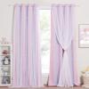 imageNICETOWN Girls Curtains for Bedroom Kids Room Decor White Mosquito Net amp Blackout Ombre Drapes Mix amp Match Star Cut Curtain Panels for Nursery Teal amp Purple Each is W52 x L84 Sold by 2 PCsPinke  Purple