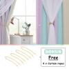 imageNICETOWN Girls Curtains for Bedroom Kids Room Decor White Mosquito Net amp Blackout Ombre Drapes Mix amp Match Star Cut Curtain Panels for Nursery Teal amp Purple Each is W52 x L84 Sold by 2 PCsPurple  Blue  Yellow