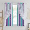 imageNICETOWN Girls Curtains for Bedroom Kids Room Decor White Mosquito Net amp Blackout Ombre Drapes Mix amp Match Star Cut Curtain Panels for Nursery Teal amp Purple Each is W52 x L84 Sold by 2 PCsTeal  Purple