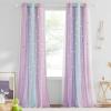 imageNICETOWN Girls Curtains for Bedroom Kids Room Decor White Mosquito Net amp Blackout Ombre Drapes Mix amp Match Star Cut Curtain Panels for Nursery Teal amp Purple Each is W52 x L84 Sold by 2 PCsBlue  Purple  Pink