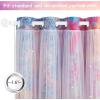 imageNICETOWN Girls Curtains for Bedroom Kids Room Decor White Mosquito Net amp Blackout Ombre Drapes Mix amp Match Star Cut Curtain Panels for Nursery Teal amp Purple Each is W52 x L84 Sold by 2 PCsYellow  Pink