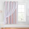 imageNICETOWN Girls Curtains for Bedroom Kids Room Decor White Mosquito Net amp Blackout Ombre Drapes Mix amp Match Star Cut Curtain Panels for Nursery Teal amp Purple Each is W52 x L84 Sold by 2 PCsPink  Grey