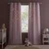 imageNICETOWN Girls Curtains for Bedroom Kids Room Decor White Mosquito Net amp Blackout Ombre Drapes Mix amp Match Star Cut Curtain Panels for Nursery Teal amp Purple Each is W52 x L84 Sold by 2 PCsMoon Star  Baby Pink