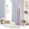 imageNICETOWN Girls Curtains for Bedroom Kids Room Decor White Mosquito Net amp Blackout Ombre Drapes Mix amp Match Star Cut Curtain Panels for Nursery Teal amp Purple Each is W52 x L84 Sold by 2 PCsPurple  Blue  Yellow